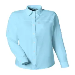 HUK&reg; Ladies' Tide Point Long Sleeve Shirt Crystal blue