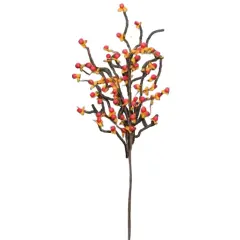 18" Orange-Red Bittersweet Spray Ideal for Floral Designs or Seasonal Decor