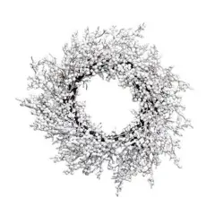 Snowball Glittered Wreath 20"