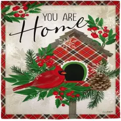 Christmas Tartan Birdhouse Garden Flag 2 Sided Decorative
