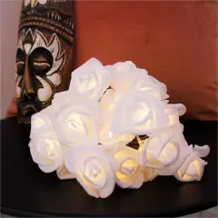 20 LED Soft White Rose String Lights Warm White Warm white