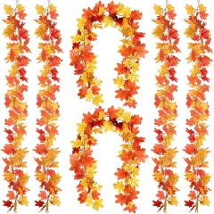 6 Pack Fall Maple Garland, 5.9 FT Artificial Maple Leaves