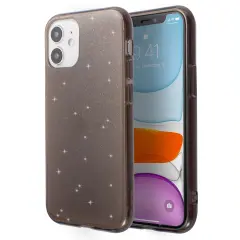 Insten Glitter Case Compatible with iPhone 12 Mini Case 5.4 Inch, Soft TPU Sparkle Protective Cases, Shock Absorption, Crystal Clear Black Bling Shinny Slim Cover for Women Girls