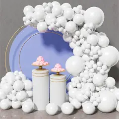 137Pcs White Balloon Garland Arch Kit, Latex Balloons Different Sizes Party Balloon for Birthday Party Graduation Baby Shower Wedding Holiday Balloon Decoration