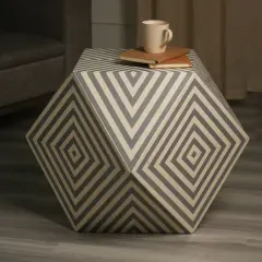 Hexagon End Table for Living Room - 29" x 29" x 20"