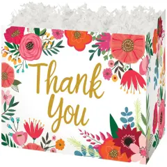 Pack/6: Thank You Flower Basket Box - 6-3/4 x 4 x 5"