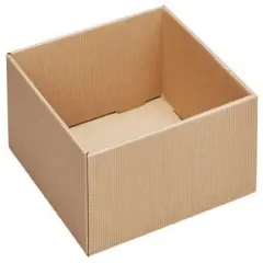 Pack/6: Kraft Stripes Decorative Trays - 8 x 8 x 3"