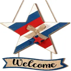 Patriotic Wreaths for Wall Decor 4th of July Welcome intage Memorial Day Porch Hanger