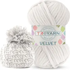 Chenille Velvet Yarn - 100g (132 Yards) Fluffy Plush Yarn for Crocheting Amigurumi & Baby Blankets, Size 6