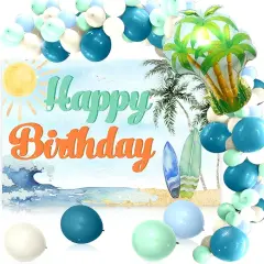 Surfing Happy Birthday Banner The Big One Surf Birthday for Summer Beach Baby Shower Party Decoration