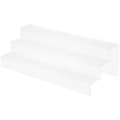 Plymor Frosted Acrylic 3-Step Solid Back Display Stairs, 5.5" H x 18" W x 8" D