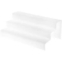 Plymor Frosted Acrylic 3-Step Solid Back Display Stairs, 6" H x 16" W x 9.5" D