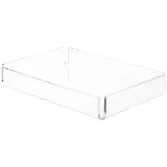 Plymor Clear Acrylic Open Corner Merchandise Display Tray, 6" W x 9" D x 1.25" H