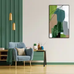 Whiteline Modern Living Verda 48""x32"" Canvas Wall Art, Black PS Frame