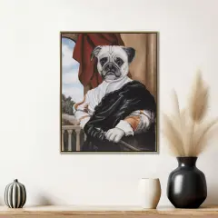 Captains Guard Pug Framed Canvas Wall Art