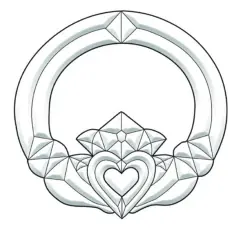 10" x 10-3/8" Exquisite Clear Glass Irish Claddagh Bevel Cluster EC820