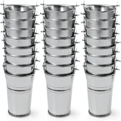 24Pcs Silver Metal Buckets