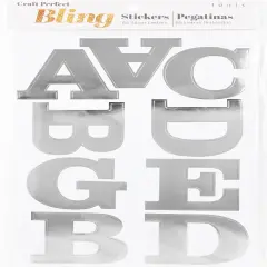 Craft Perfect Foil Alphabet Sticker Sheet 2IN-Silver