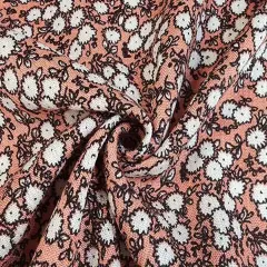 1 Yard Burnt Coral Rayon Crinkle Fabric Lightweight Textured Apparel Material 50/52 Inch Width
