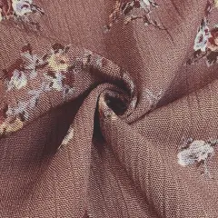 1 Yard Rose Rayon Crepon Crinkle Fabric Lightweight Apparel Fabric 50/52 Inch Width