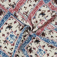 1 Yard Spring Blue Rayon Crinkle Lightweight Soft Breathable Fabric for Dresses 50/52 Width