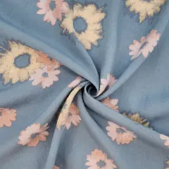 1 Yard Rayon Poplin Spring Blue Lightweight 55/56" Width Apparel Fabric