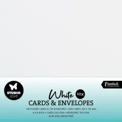 Studio Light Consumables 6"X6" Cards & Envelopes 20/Pkg-Nr. 09 White