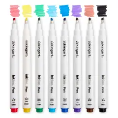 KINGART&reg; Inkline&trade; Chisel Tip Pens, 8 Colors