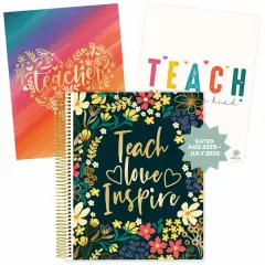 bloom daily planners DATED 2025-26 Academic Teacher Planner & Calendar, Interchangeable Cover, Bold & Bright