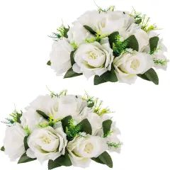 2 Pcs Artificial Flower Ball Arrangement Bouquet