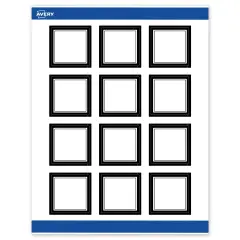 Avery Printable Square Labels, Double Black Border, 2" x 2", Matte White Square Labels, Permanent, Laser/Inkjet, 120ct, Great for Product Labels