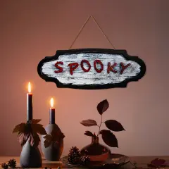 Northlight Animated Sound Activated 'Spooky' Halloween Sign - 20.5" Gray