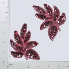 Elm Leaf Sequin Applique/Patch Pack of 2