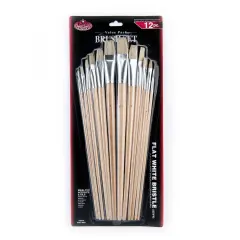 RSET-9601 | 12pc White Bristle Long Handle Flat Brush Set