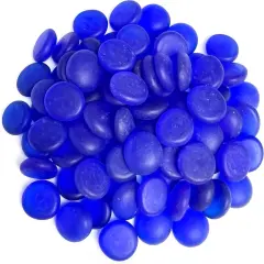 Flat Marbles Vase Filler - 0.68 Lb (70 pcs) Cobalt Glass Pebbles Vases - Clear Glass Stones for Vases - Flat Glass Marble for craft and Home d&eacute;cor - Aquarium Glass Marble filler