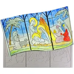 13" x 7" x 0.5" Nativity Texture Glass Fusing Kiln Mold