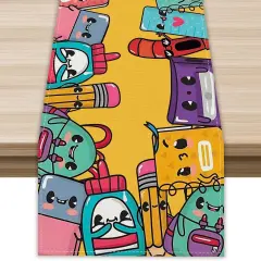 Back to School Table Runner 72 Inches Long First Day of School