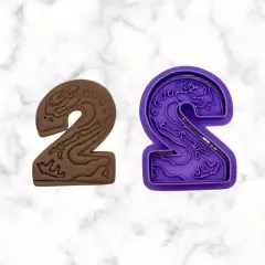 Dinosaur Number 2 Cookie Cutter and Stamp