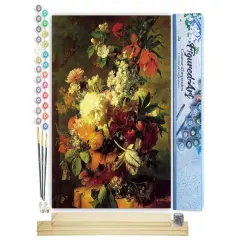 Figured'Art Paint by Numbers Kit for Adults Flowers from France 16"x20" - Craft Art Painting Rolled Canvas with DIY wooden frame