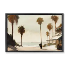 Stupell Industries Tropical Caf&eacute; Del Mar Floater Framed Canvas Wall Art Design by Noah Bay