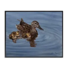 Stupell Industries Duck Family Ripples Framed Giclee Wall Art Design by Valerie Rogers