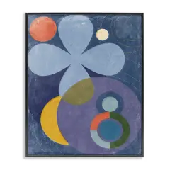 Stupell Industries Blue Retro Curved Shapes Framed Giclee Wall Art Design by Victoria Barnes 