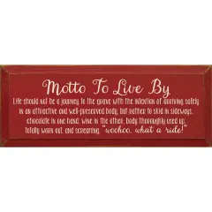 Solid Knotty Pine Wall Art, Chocolate-Wine Quote, Motivational Decor Red-White