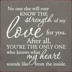 Handcrafted Rustic Wood Sign Sentimental Love Quote for Home Decor Grey-White