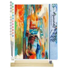 Figured'Art Paint by Numbers Kit for Adults Beauty in colours 16"x20" - Craft Art Painting Rolled Canvas with DIY wooden frame