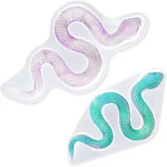 LET'S RESIN 2Pcs Snake Resin Molds, Flexible 3D Snake Silicone Molds(Large & Small), Effortless Demolding Animal Epoxy Molds for DIY Art, Home Decor, Serpent Lovers Gifts