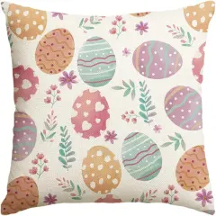 Easter Egg Floral Throw Pillow Cover &ndash; Spring Cushion Case for Sofa & Couch D&eacute;cor (1 PC)
