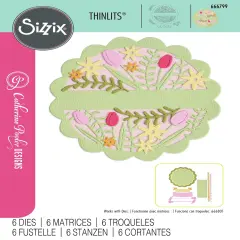 Sizzix Thinlits Die Set By Catherine Pooler 6/Pkg-Tulips & Blooms Circle