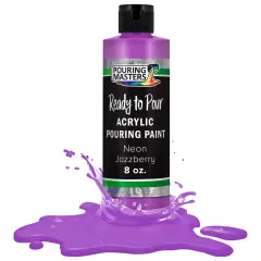 Pouring Masters Neon Jazzberry Ready to Pour Acrylic Pouring Paint - Premium 8-Ounce Pre-Mixed Fluid Acrylic Paint - Fluid Art Supplies for Canvas, Wood, Paper, Tile & Rocks