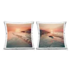 Stupell Industries Warm Sunset Melodies 2 Piece Decorative Printed Throw Pillow Set design by Lazar Studio, 18 x 7 x 18